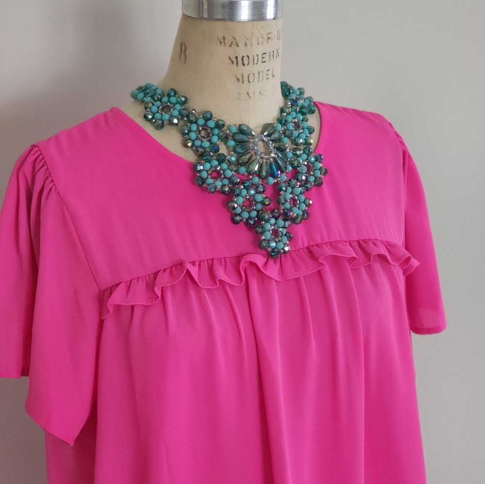 NWOT Hot pink summer top